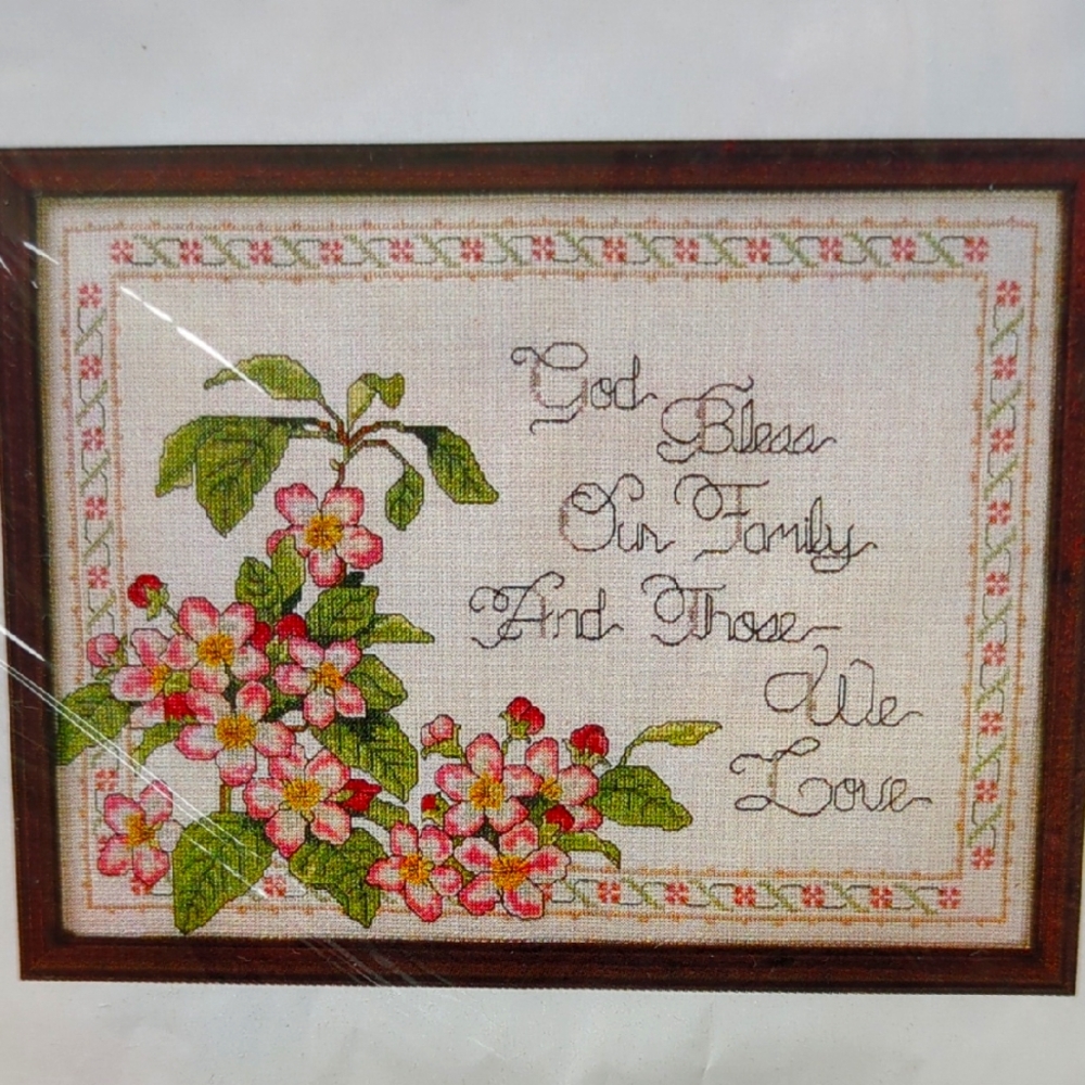 The Creative Circle God Bless Our Family Counted Cross Stitch Kit New